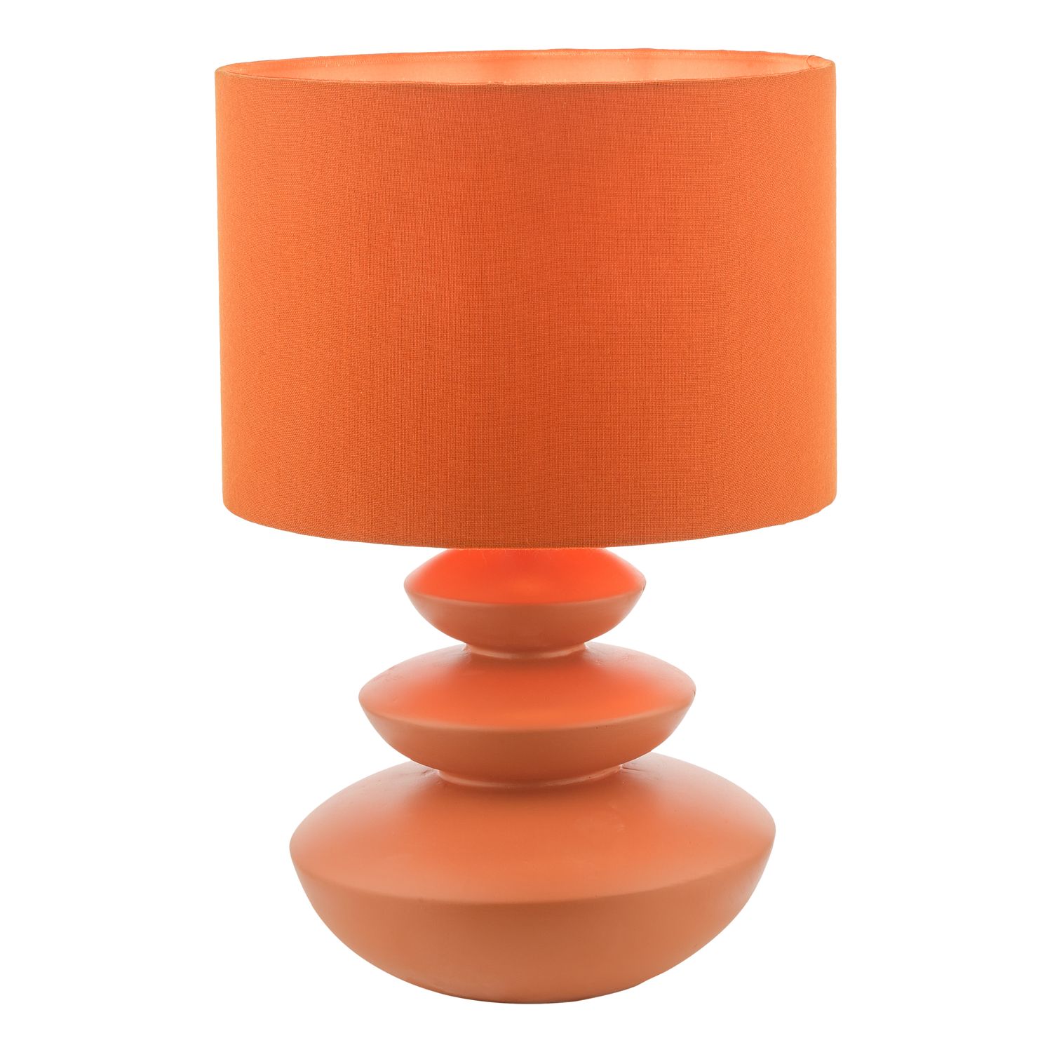 ​Discus Ceramic Table Lamp – Bold Orange & Sculptural Design