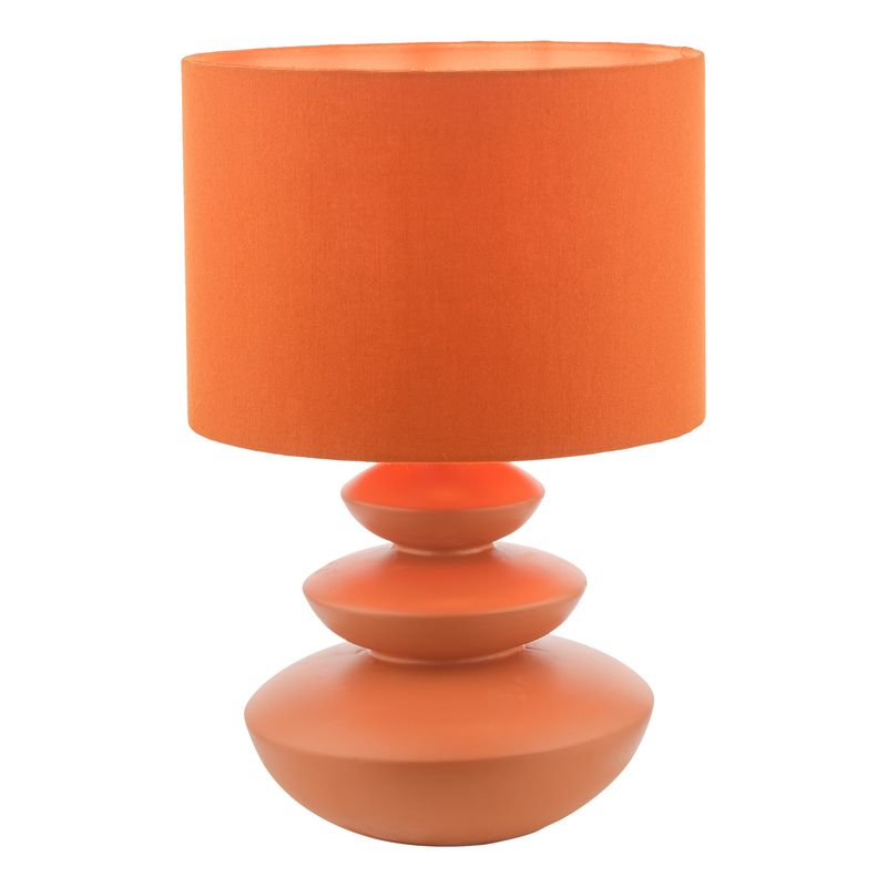 ​Discus Ceramic Table Lamp – Bold Orange & Sculptural Design