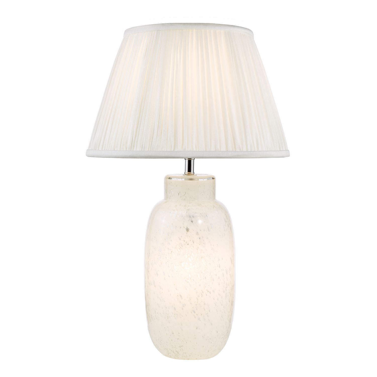 Ileana Table Lamp White Glass With Shade