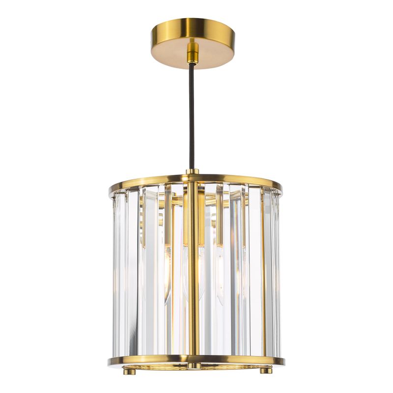 Kiran Single Pendant in Natural Brass & Crystal Kiran Single Pendant in Natural Brass & Crystal