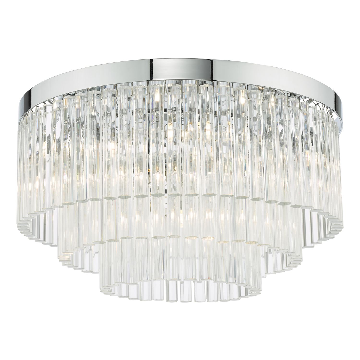 Logan 5-Light Semi-Flush Ceiling Light – Polished Chrome & Crystal