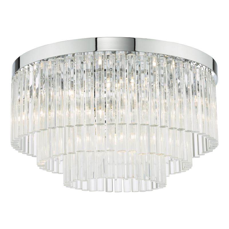 Logan 5-Light Semi-Flush Ceiling Light – Polished Chrome & Crystal