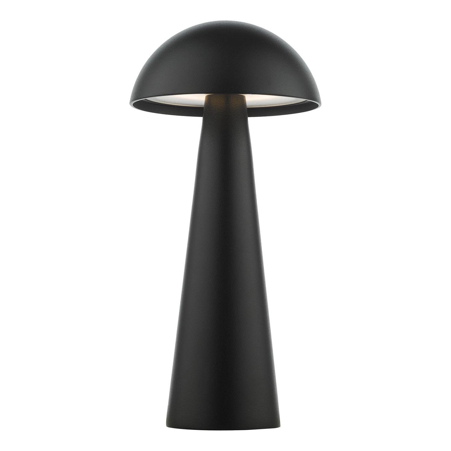 Lyle Rechargeable Outdoor Table Lamp – Matt Black IP54 USB-C LED Light – Touch Dimming, Solar-Powered, Weatherproof for Garden, Camping & Balcony (H26cm, 140 Lumens, 3000K Warm White)