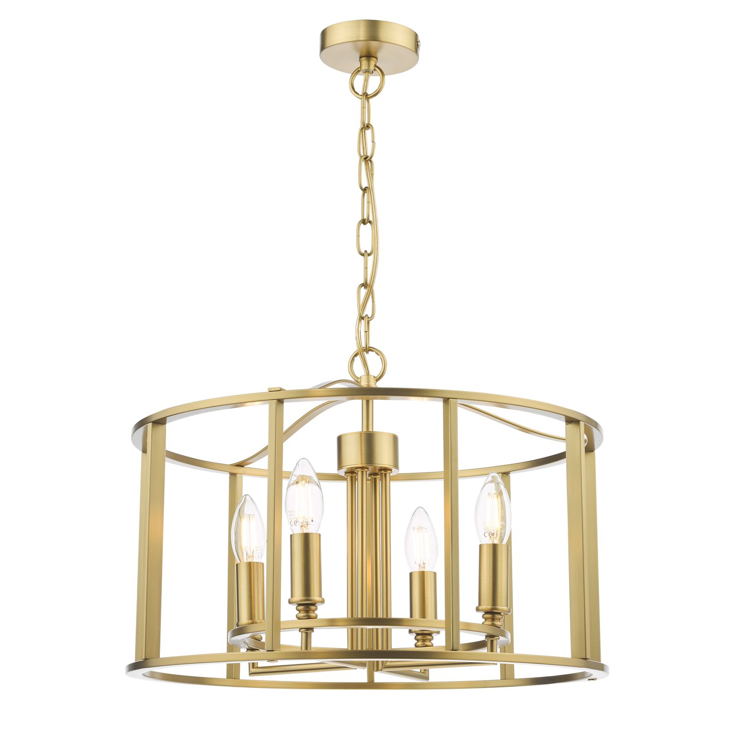 Myka 4 Light Pendant – Brushed Bronze | Grand Cage Chandelier