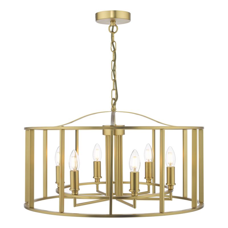 Myka 6 Light Pendant – Brushed Bronze | Industrial Elegance