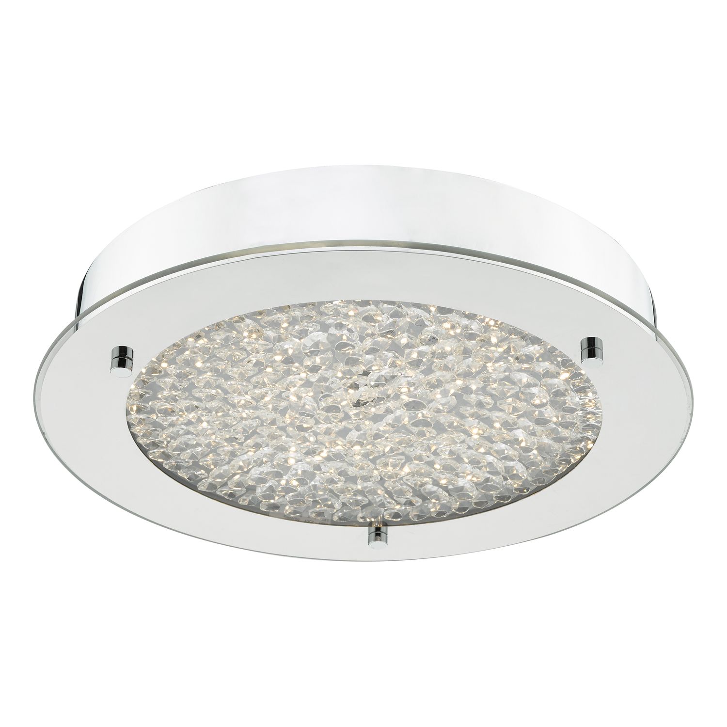 Peta Small Bathroom Flush Polished Chrome Crystal Light LED IP44