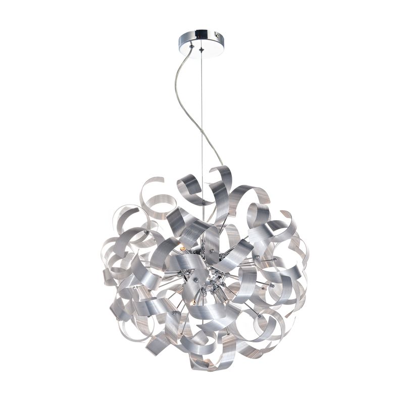 Rawley 9-Light Pendant – Brushed Aluminium & Chrome | Modern Sculptural Lighting