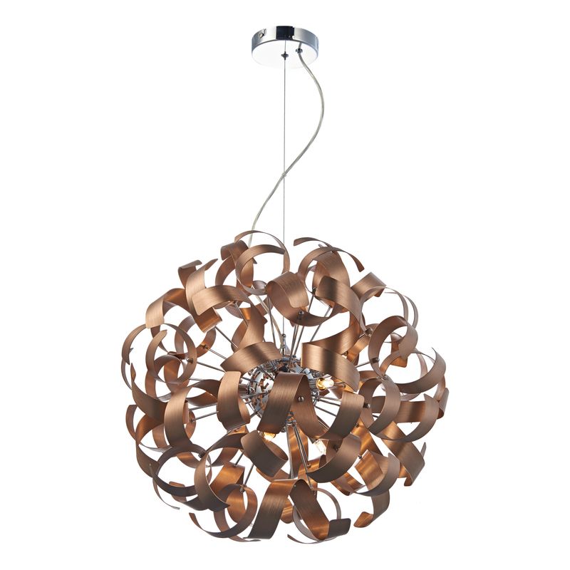 Rawley 9-Light Pendant – Brushed Copper & Chrome | Contemporary Statement Piece