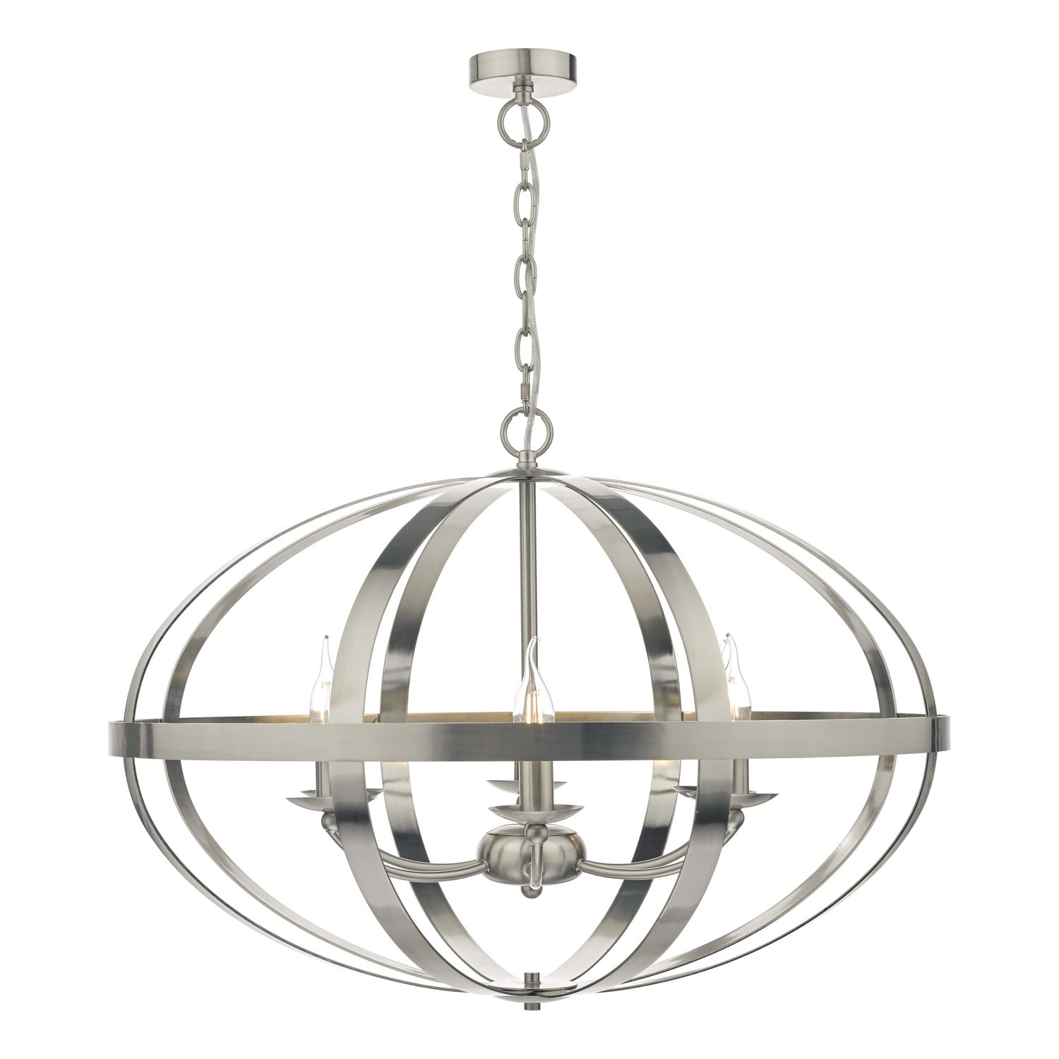 ​SYMBOL 6-Light Pendant – Satin Chrome | Modern Sculptural Lighting