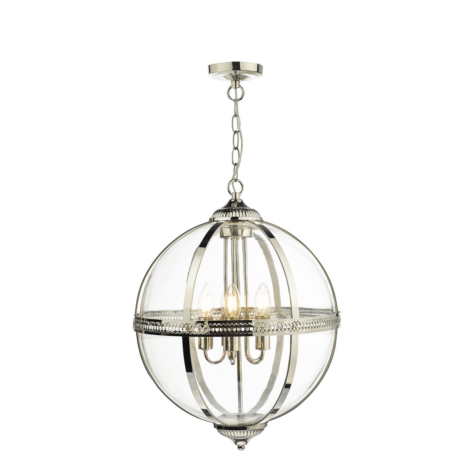 ​Vanessa 5-Light Pendant in Polished Nickel & Clear Glass