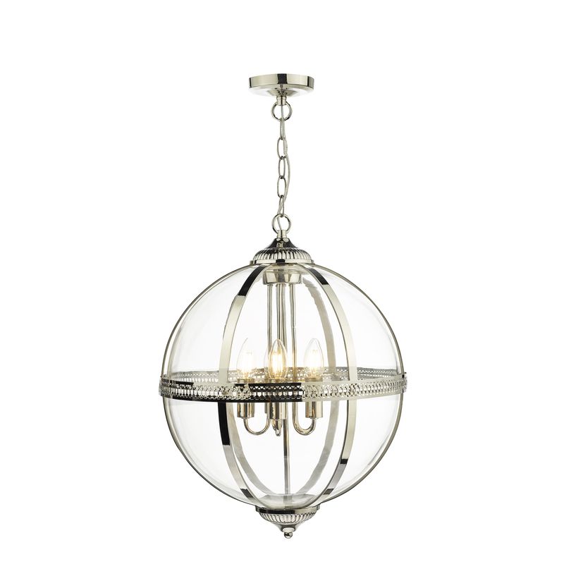 ​Vanessa 5-Light Pendant in Polished Nickel & Clear Glass