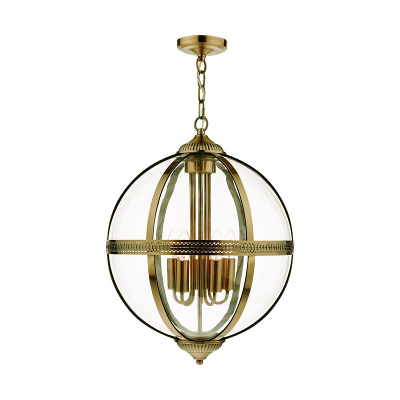 Vanessa 5-Light Lantern in Antique Brass & Glass Vanessa 5-Light Lantern in Antique Brass & Glass