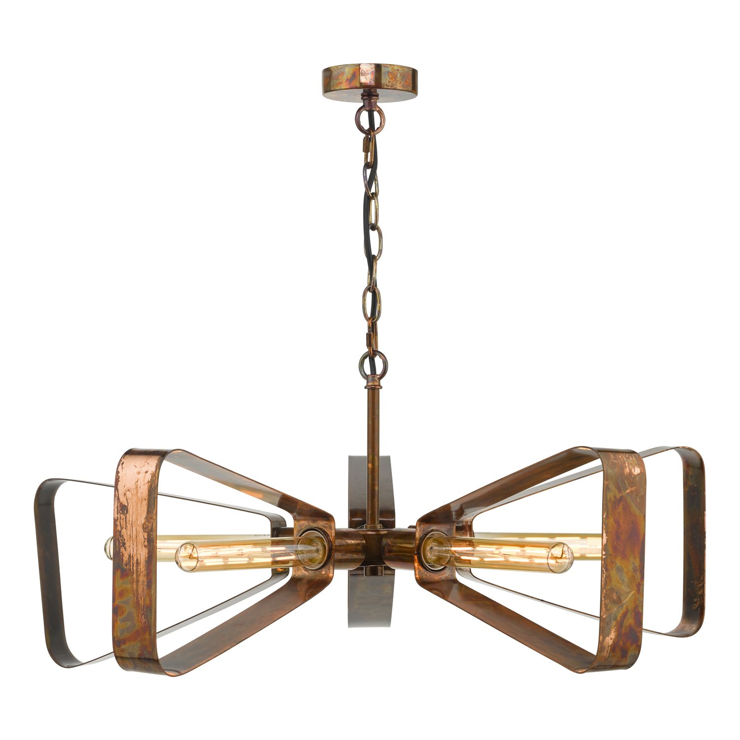 ​Yavanna 5-Light Industrial Pendant – Oiled Copper & Tube Bulbs
