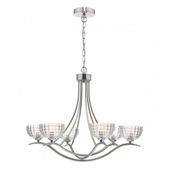 Lurleen 6 Light Pendant Polished Chrome Glass