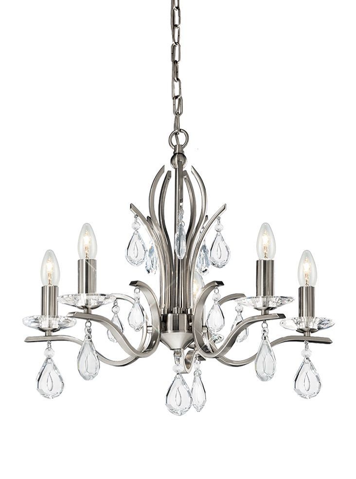 Franklite Willow 5 Light in Satin Nickel FL2298-5
