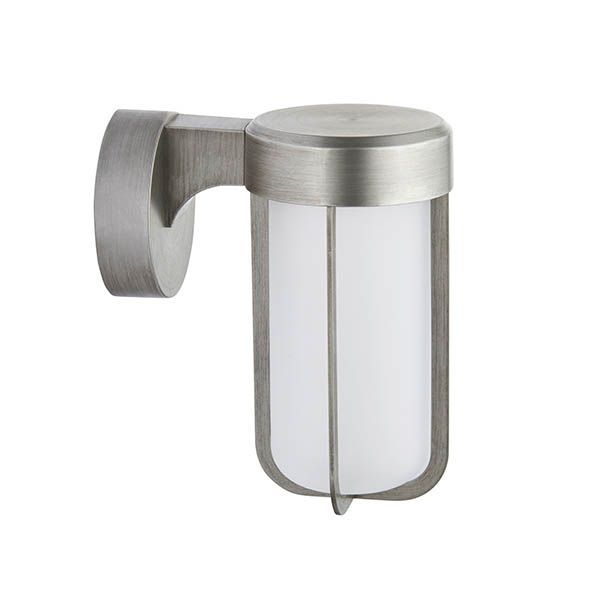 Wentworth ​Nautical-Inspired IP44 LED Wall Light – Brushed Silver & Frosted Glass