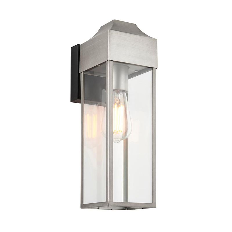 ​Timeless Brushed Silver Lantern Wall Light – Classic Exterior Design