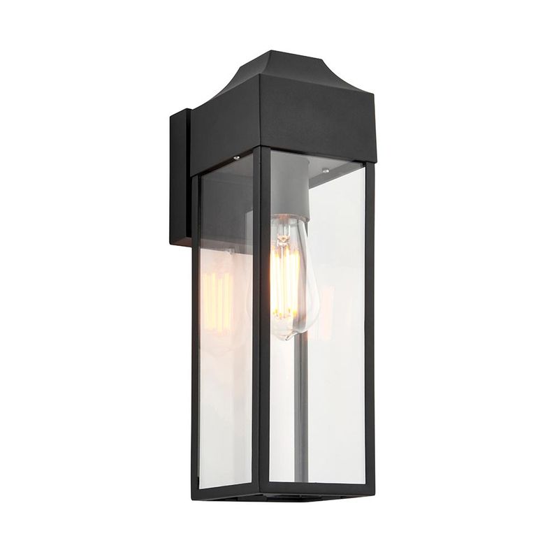 ​Classic Matte Black Lantern Wall Light – Timeless Exterior Elegance
