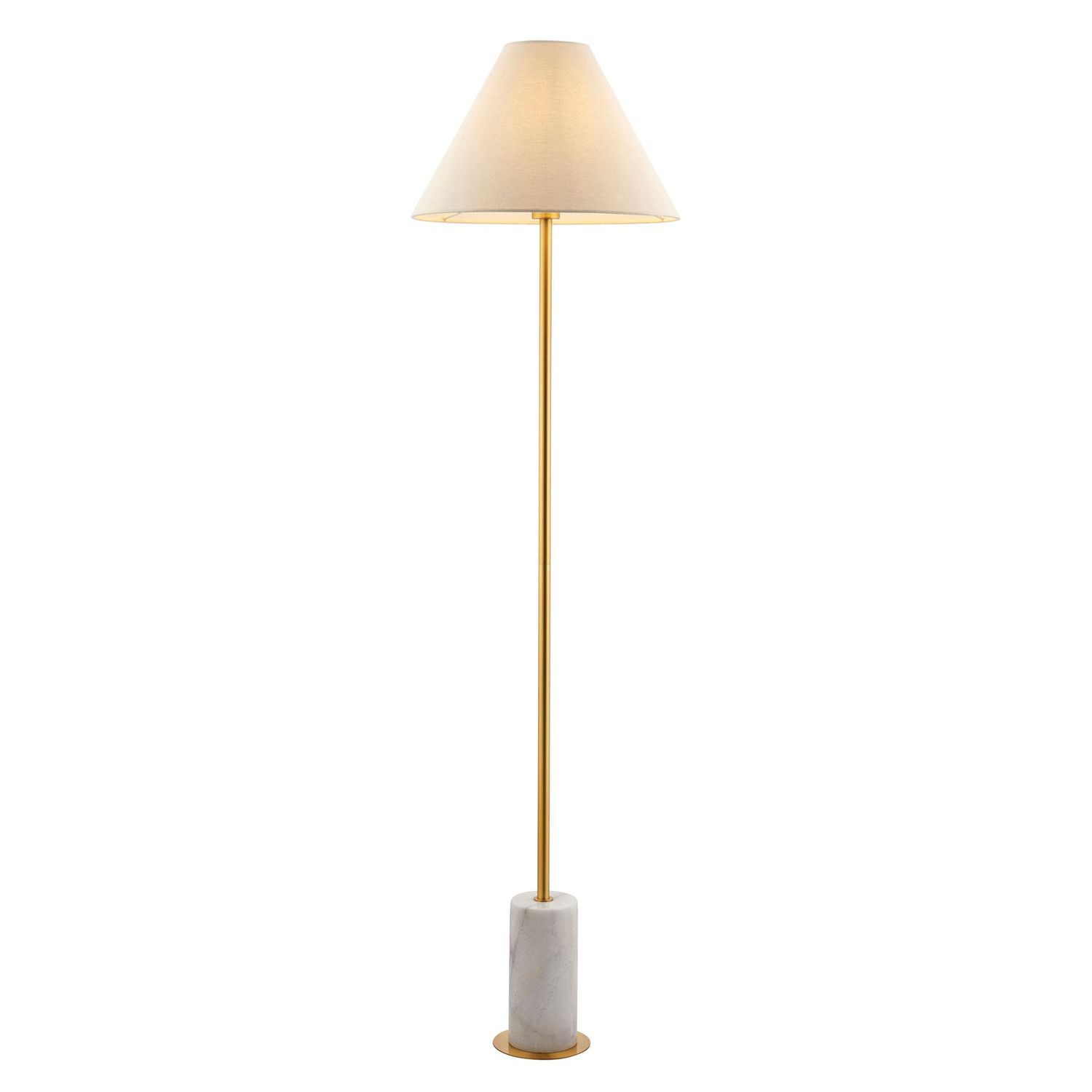 Modern Relaxed Floor Lamp – Marble & Linen Elegance