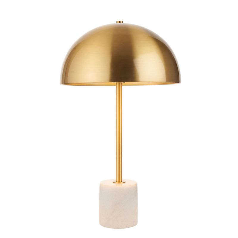 ​Mid-Century Modern Table Lamp – Marble & Aged Brass Elegance