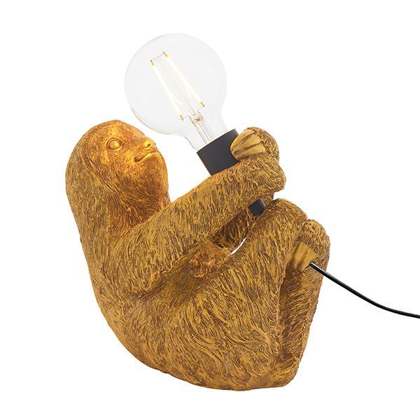 ​Sloth Table Lamp – Vintage Gold Character Lighting