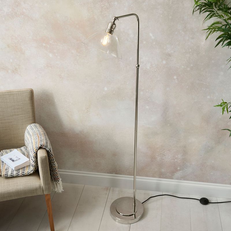Adjustable Bright Nickel Floor Lamp – Classic Reading Light