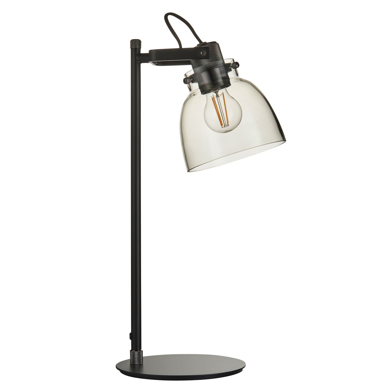 ​Industrial Task Lamp – Black Chrome & Smoked Glass