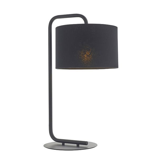 ​Minimalist Black Table Lamp – Satin Finish & Cylinder Shade