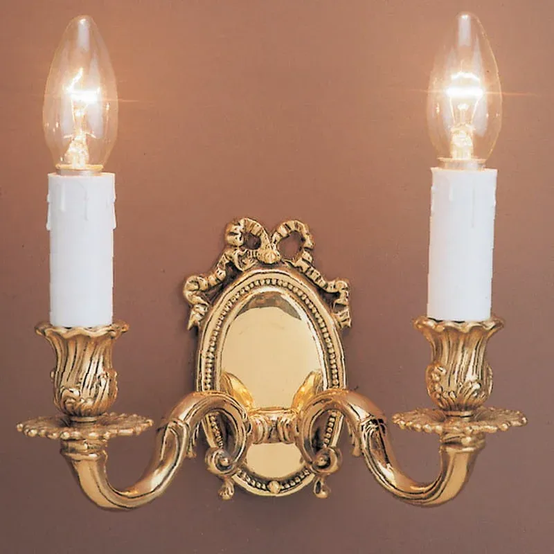 Impex Sandringham Double Wall Light – Solid Brass Traditional Sconce