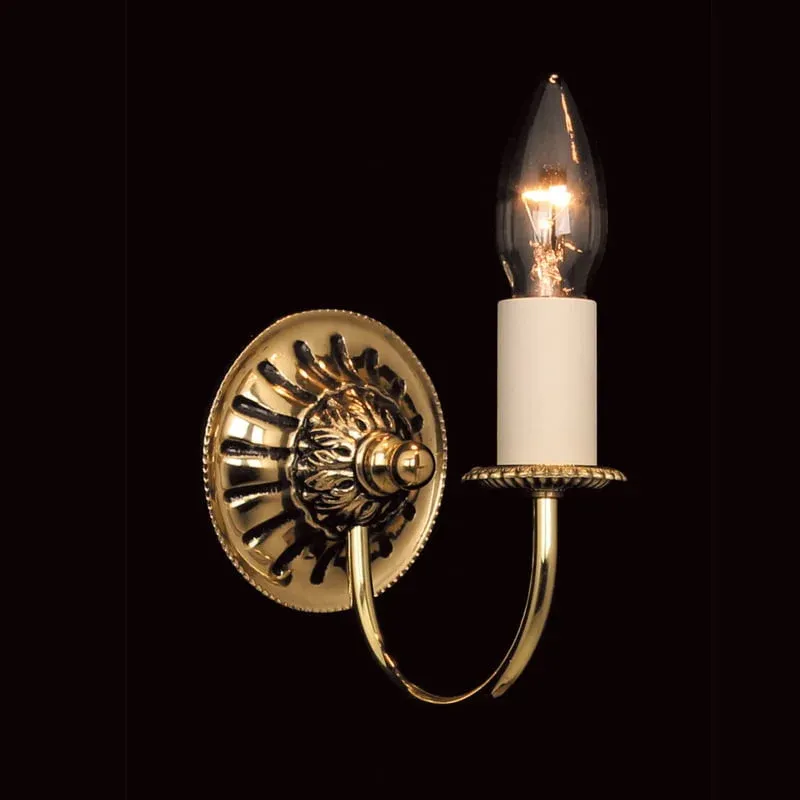 ​Impex Solar Single Wall Light – Solid Brass Traditional Sconce