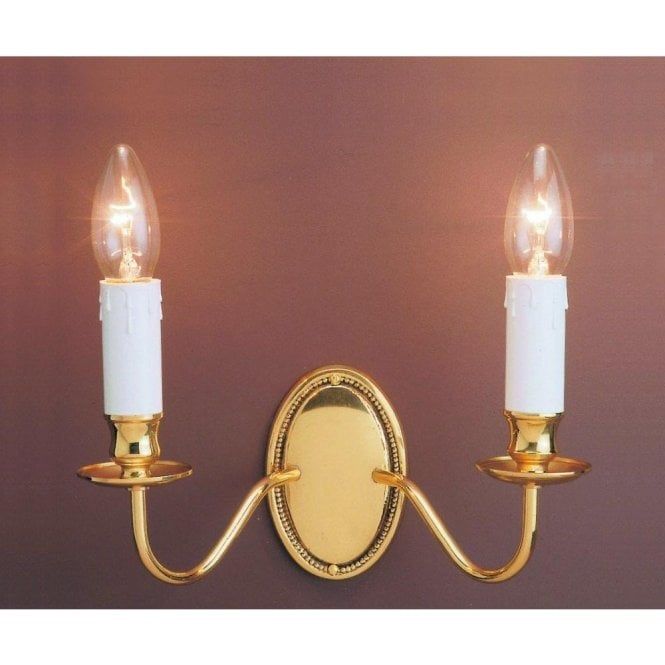 ​Impex Georgian 2-Light Wall Light – Polished Brass Traditional Sconce