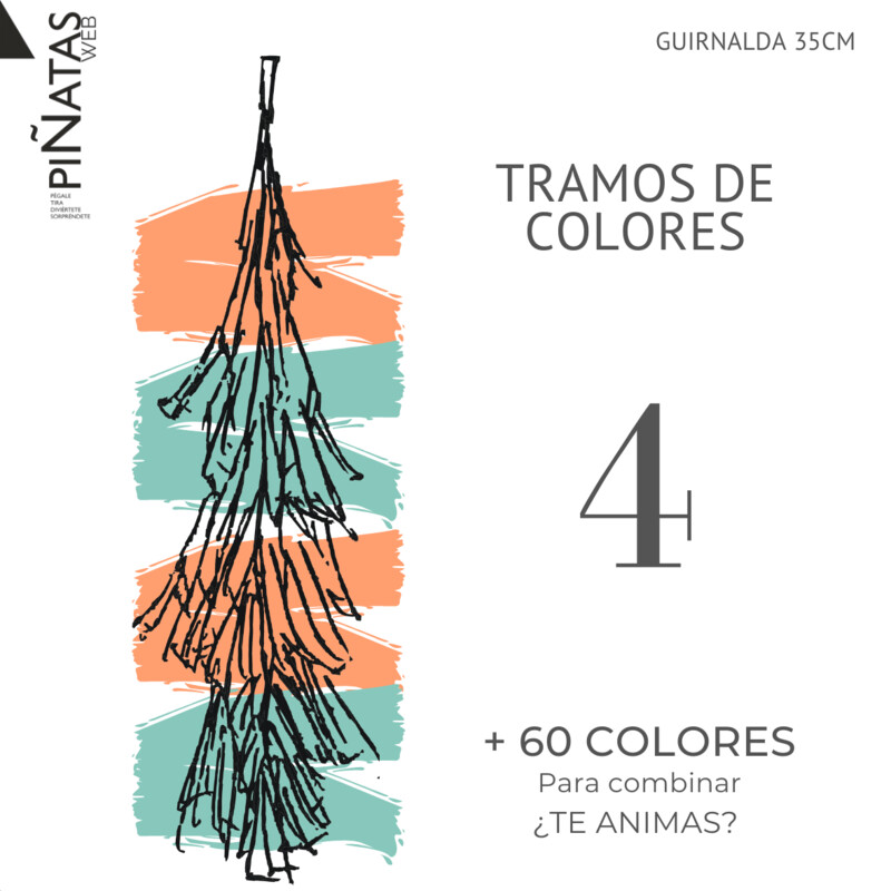 GUIRNALDA FLECOS 4 TRAMOS DE COLOR PAPEL SEDA