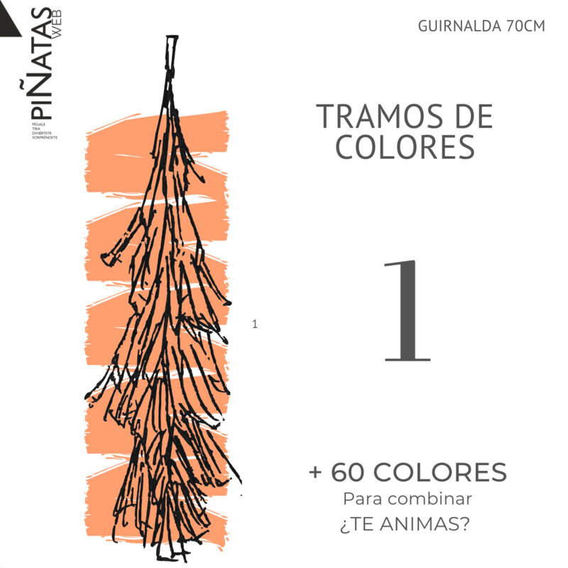 GUIRNALDA FLECOS MONOCOLOR PAPEL SEDA