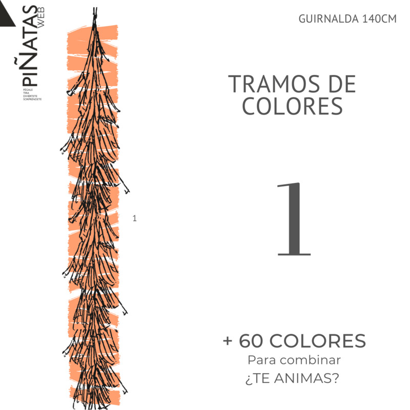 GUIRNALDA FLECOS MONOCOLOR PAPEL SEDA
