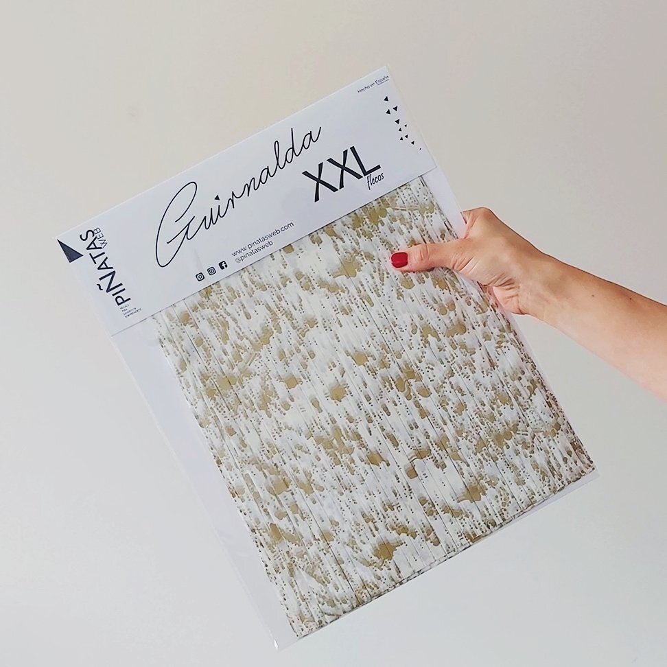 GUIRNALDA XXL BLANCO SPLASH ORO