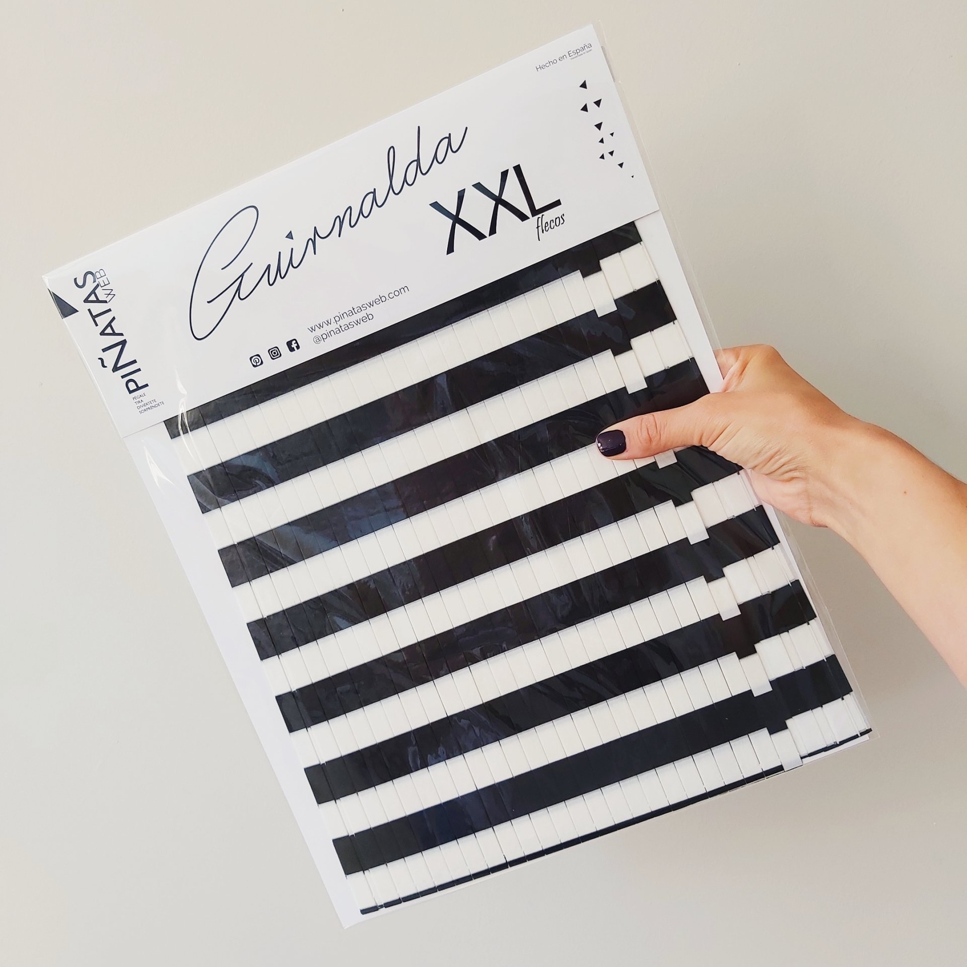 GUIRNALDA XXL RAYAS B/N