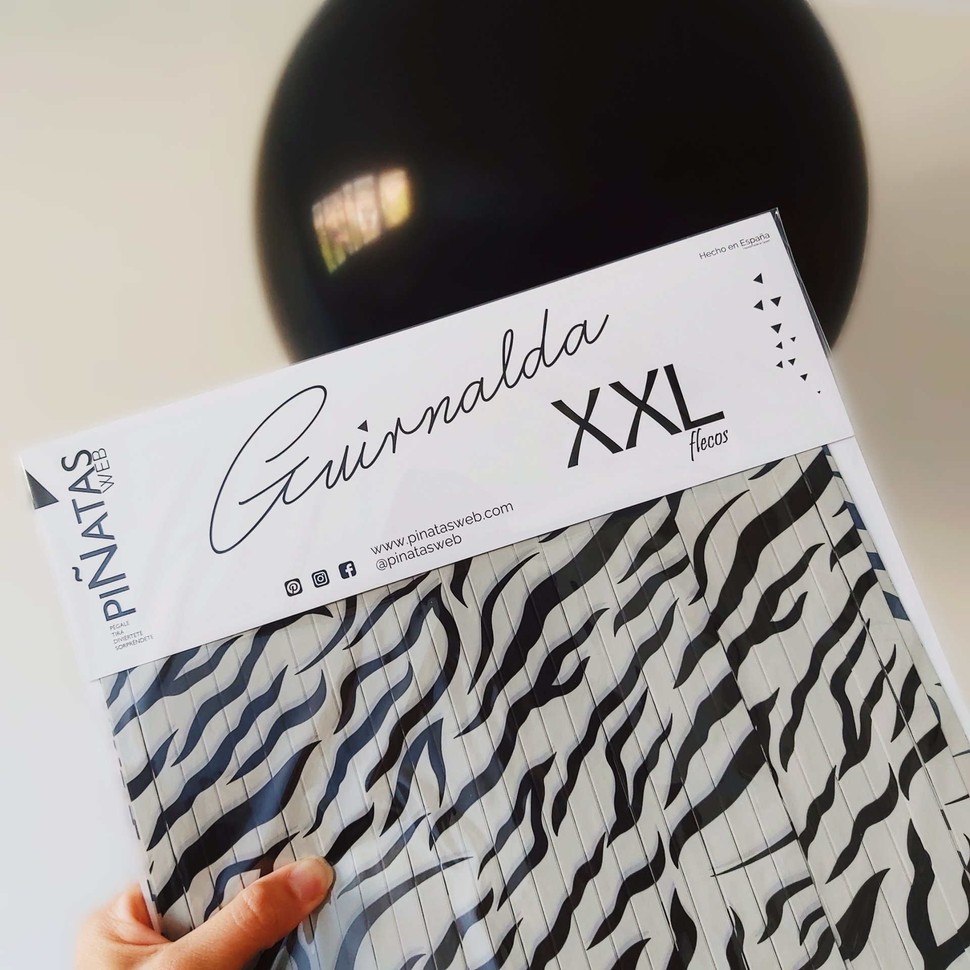 GUIRNALDA XXL CEBRA GRIS NEGRO