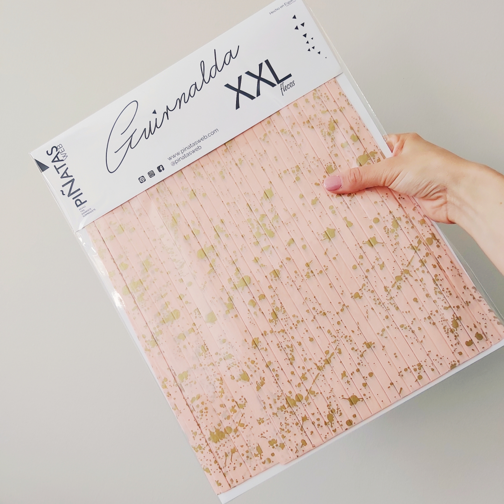 GUIRNALDA XXL ROSA SPLASH ORO