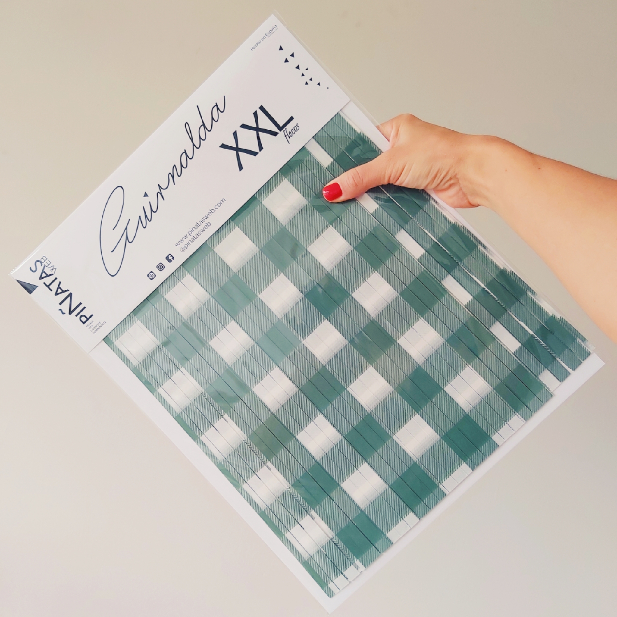 GUIRNALDA XXL VICHY VERDE BLANCO