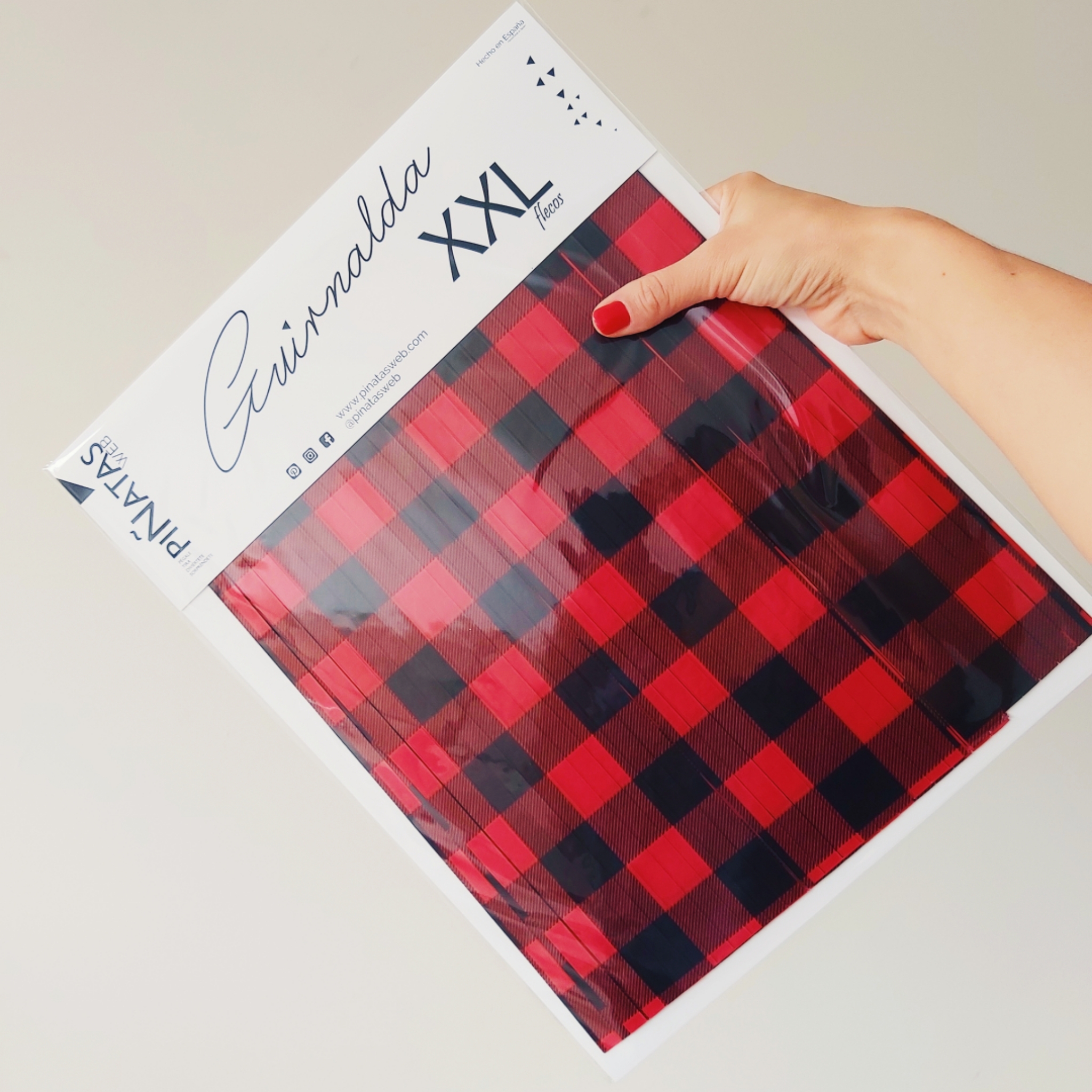 GUIRNALDA XXL VICHY ROJO NEGRO