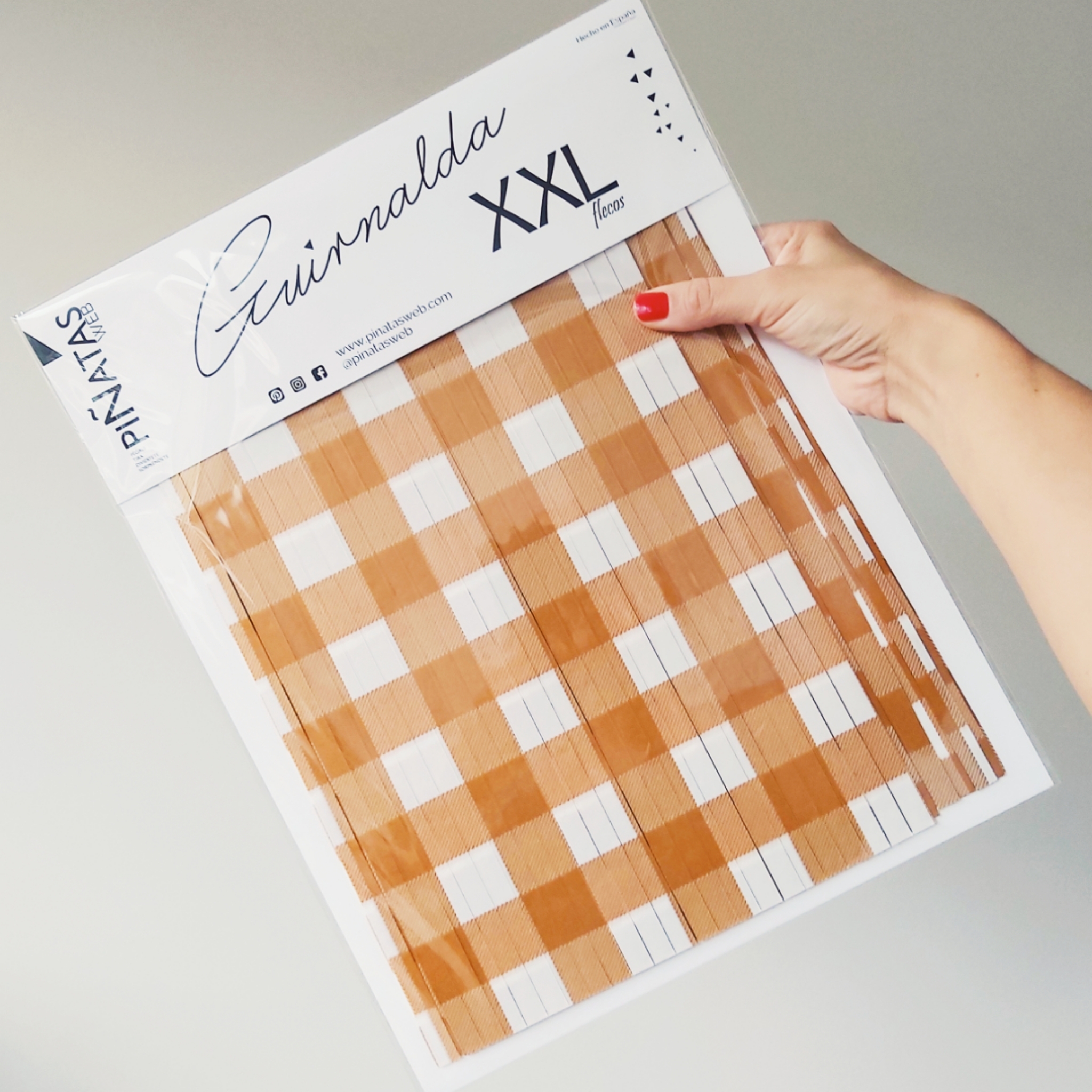 GUIRNALDA XXL VICHY MOSTAZA BLANCO