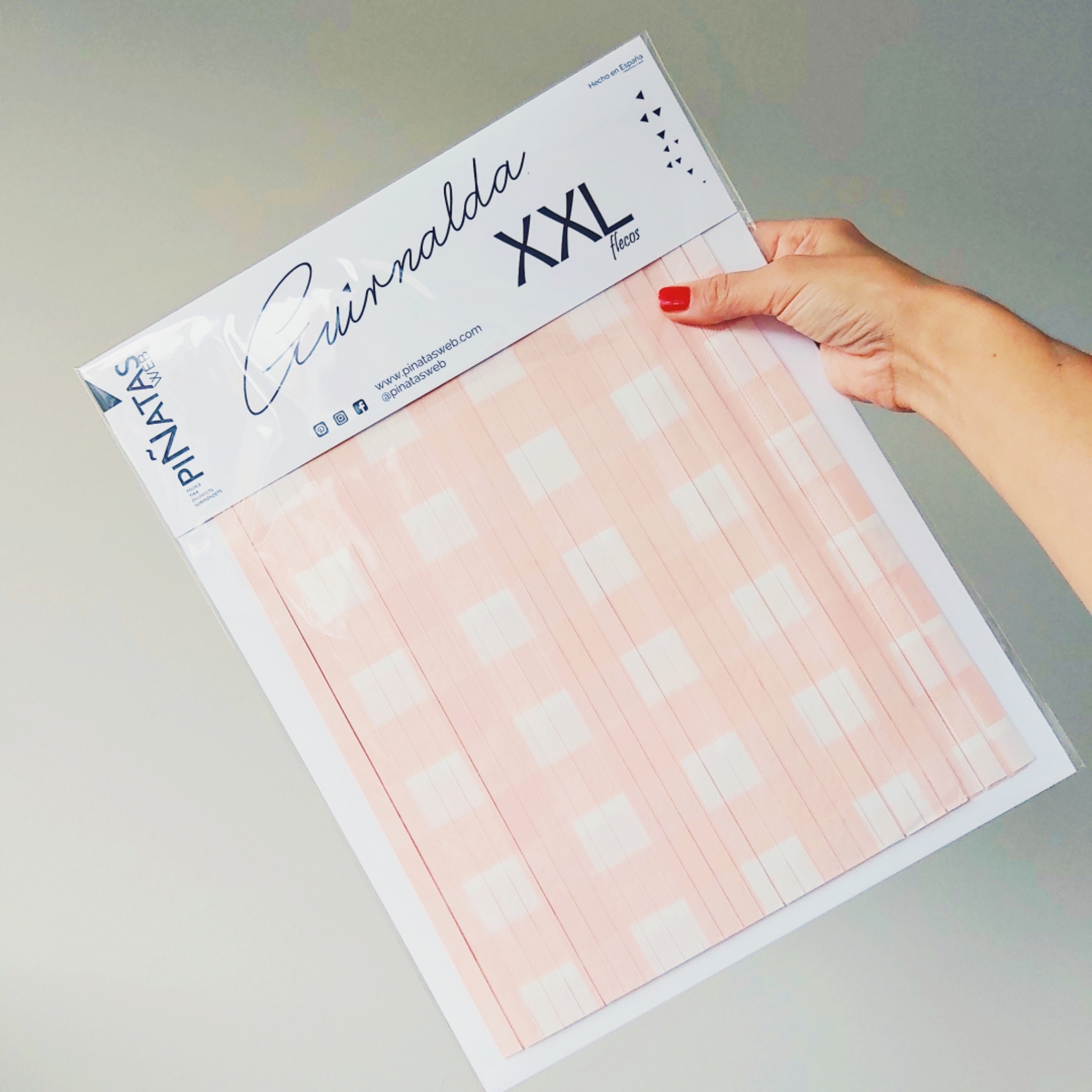 GUIRNALDA XXL VICHY ROSA BLANCO