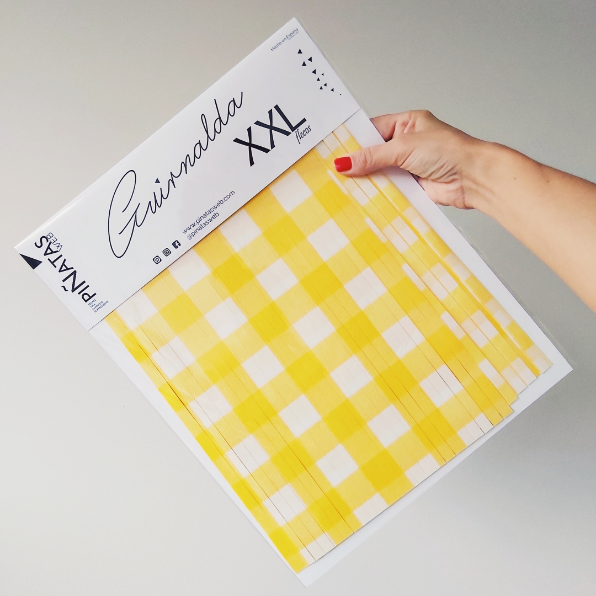 GUIRNALDA XXL VICHY AMARILLO BLANCO