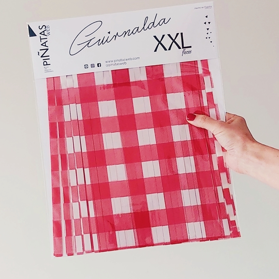 GUIRNALDA XXL VICHY ROJO BLANCO