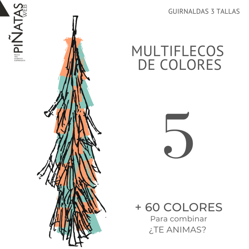 MULTIFLECOS PERSONALIZADA DE 5 COLORES 35CM (MÍNIMO 4 UNIDADES)