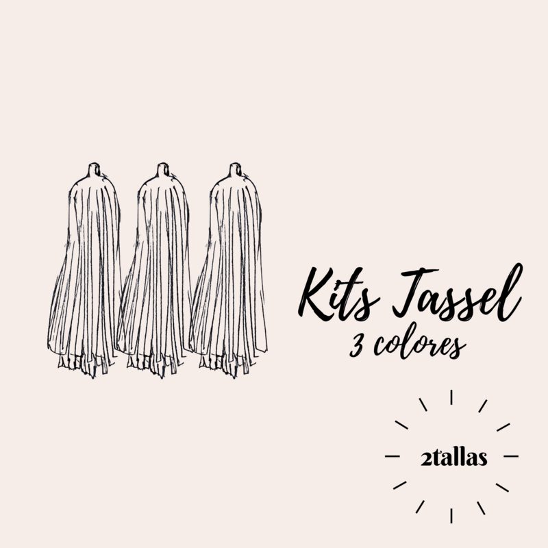 KIT DIY BORLAS TASSEL 3 COLORES 2tallas de borla