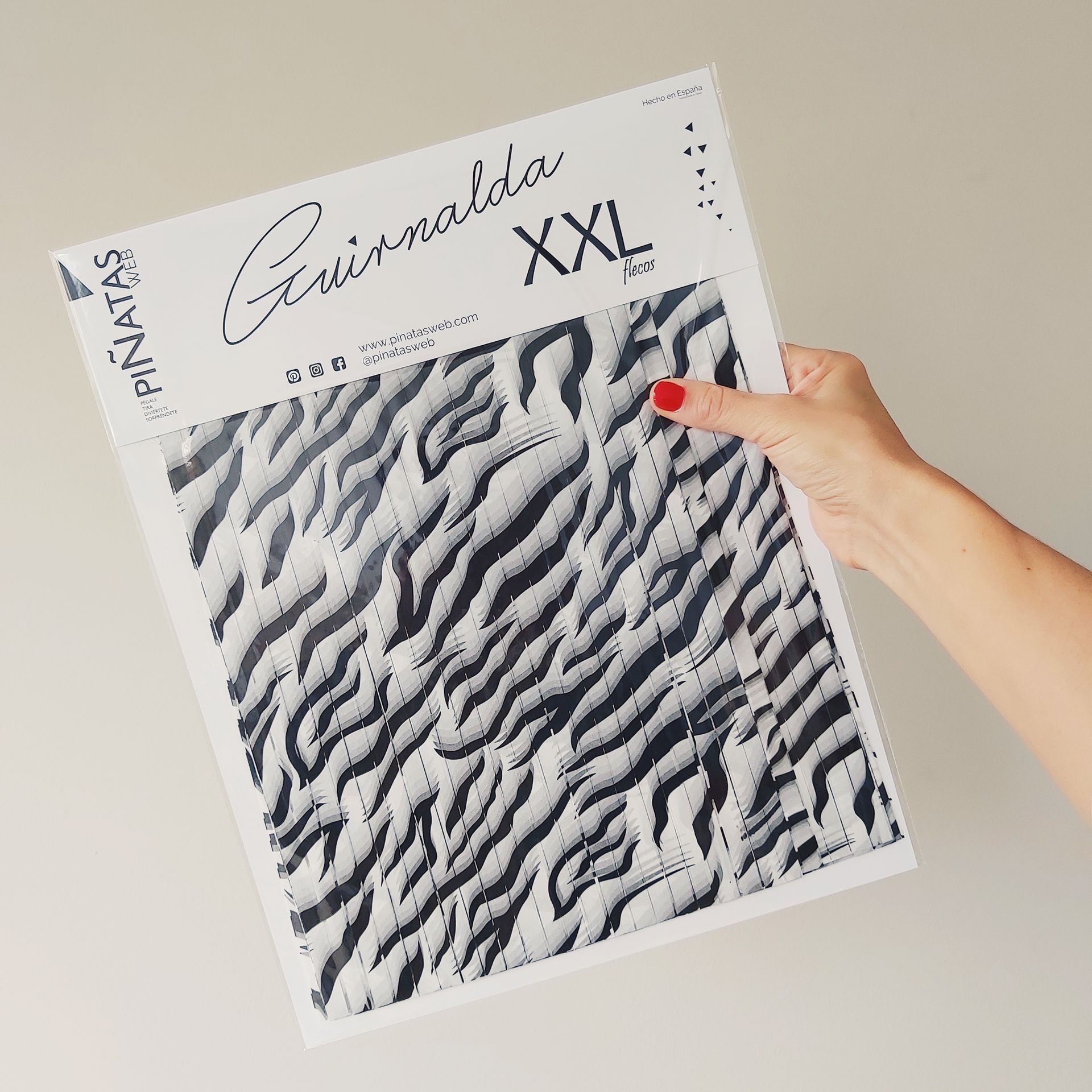 GUIRNALDA XXL CEBRA BLANCO NEGRO