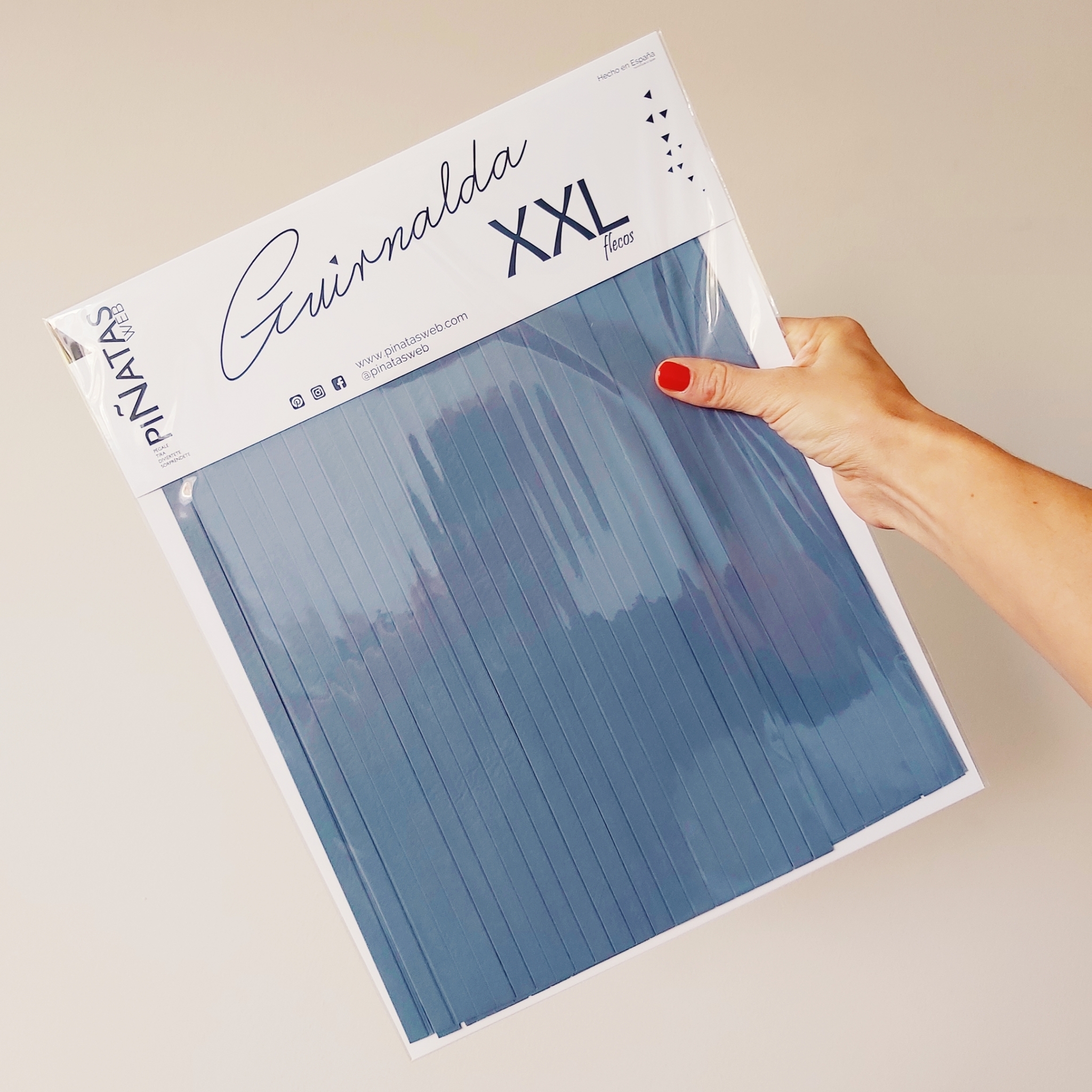 GUIRNALDA XXL AZUL OSCURO EMPOLVADO