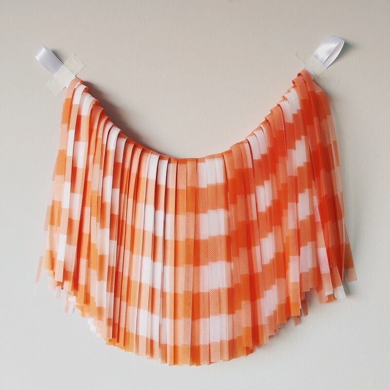 VICHY NARANJA BLANCO 35cm