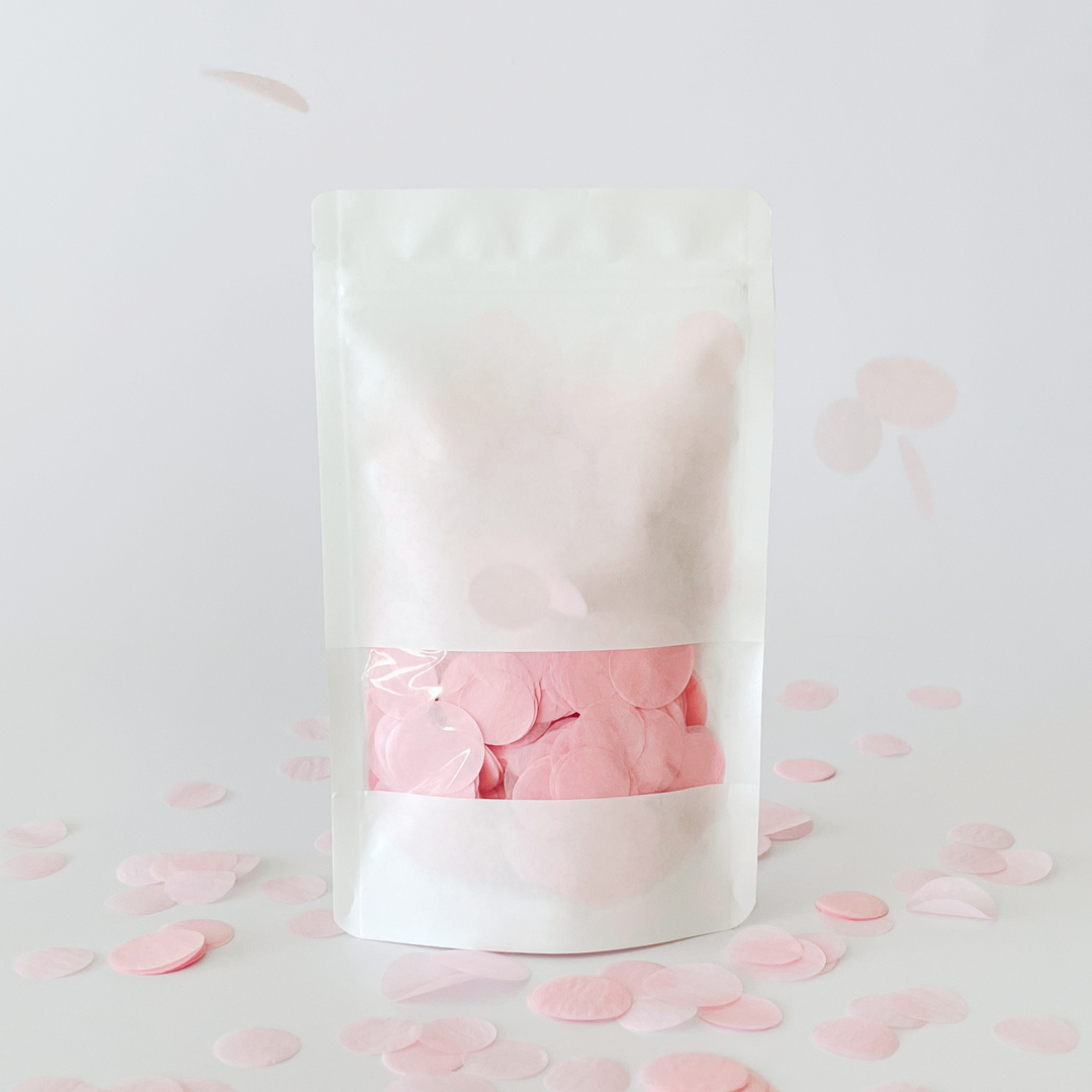 CONFETTI DE PAPEL SEDA MONOCOLOR ROSA CLARO 15GR Y 30GR